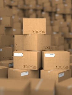 Stacks of Cardboard Boxes, Industrial Background