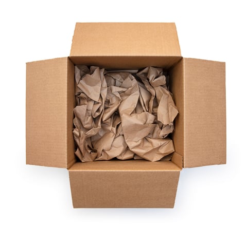 packaging trends 2023 - box with paper fill inside